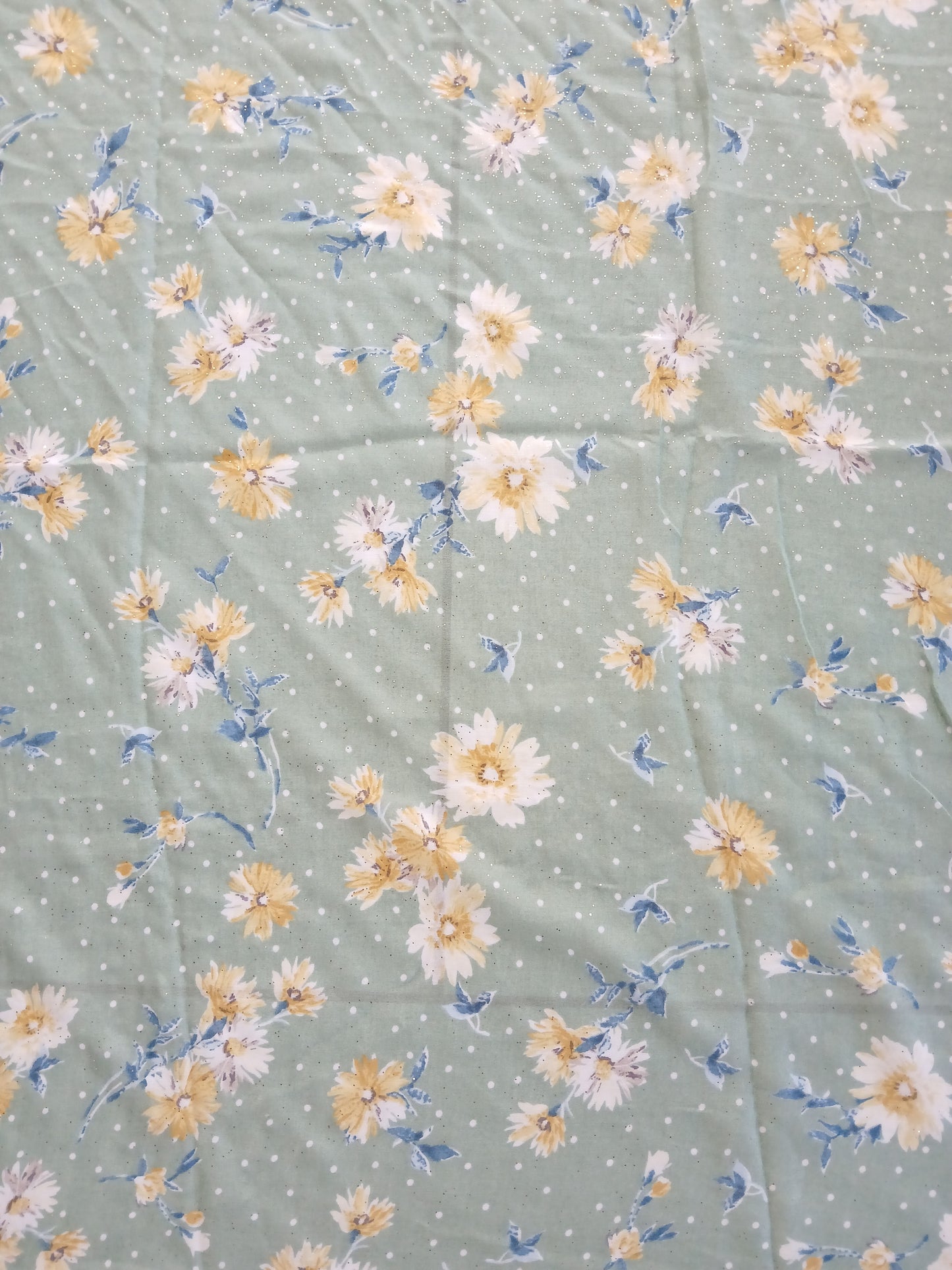 Sage green daisy flower scarf