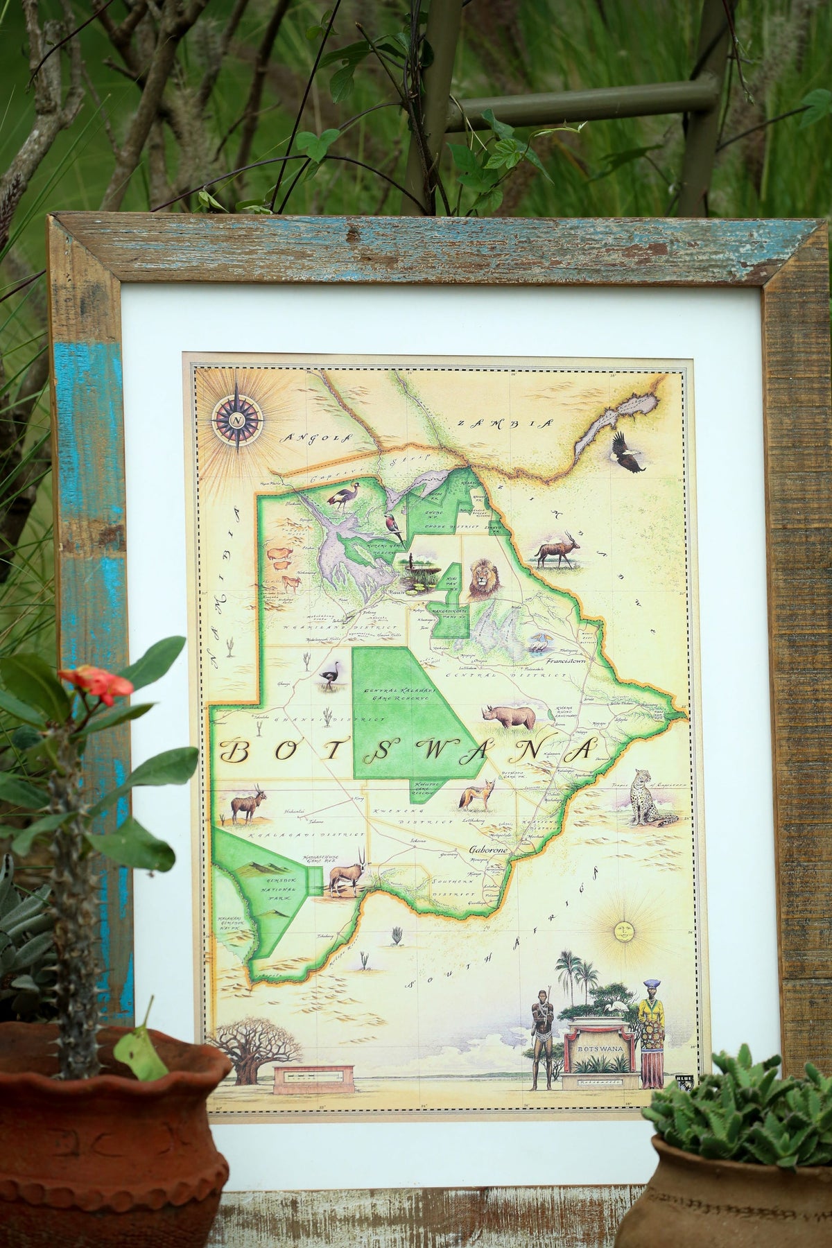 Botswana map in tube