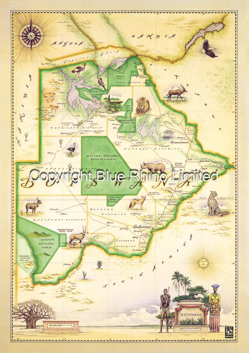 BOTSWANA MAP FLAT MF/4⁷