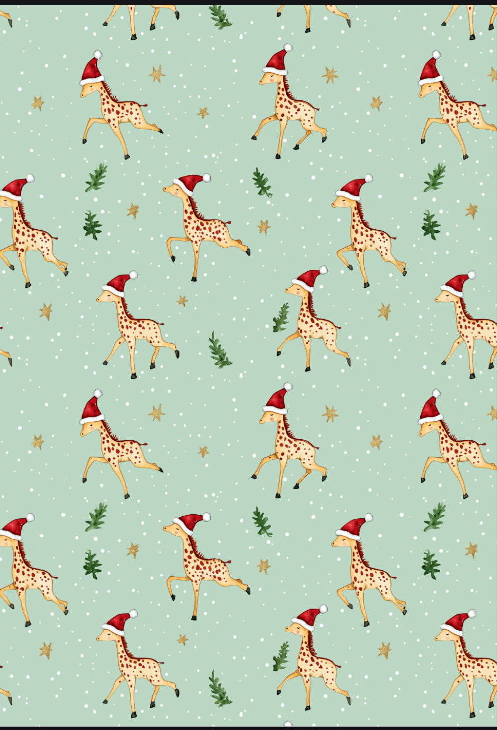WRAPPING PAPER CHRISMAS GIRAFFE A1
