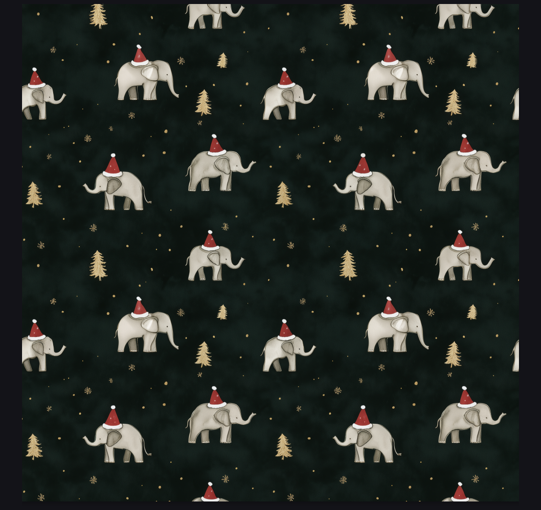 WRAPPING PAPER CHRISMAS ELEPHANT A1