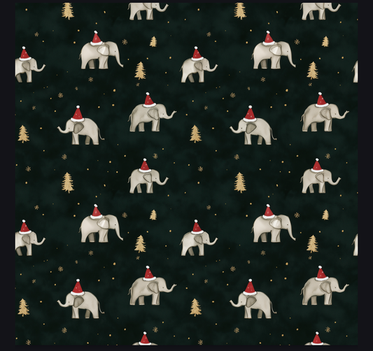 WRAPPING PAPER CHRISMAS ELEPHANT A1