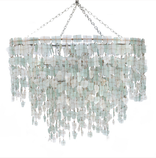 Katundu large aqua glass chandelier
