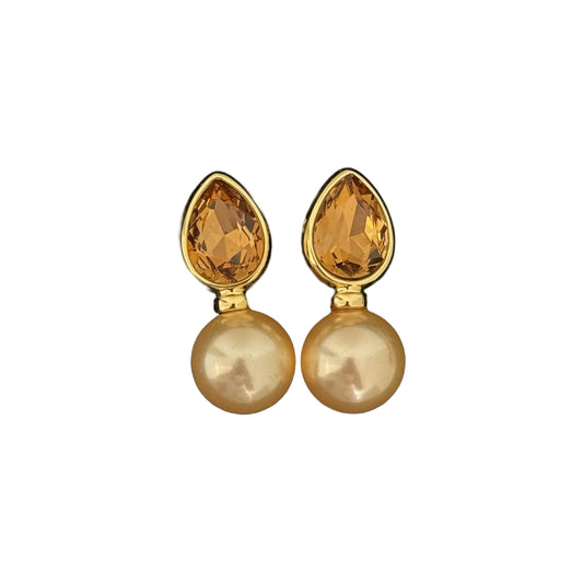 estones ese168 swarovski crystal & pearl earrings