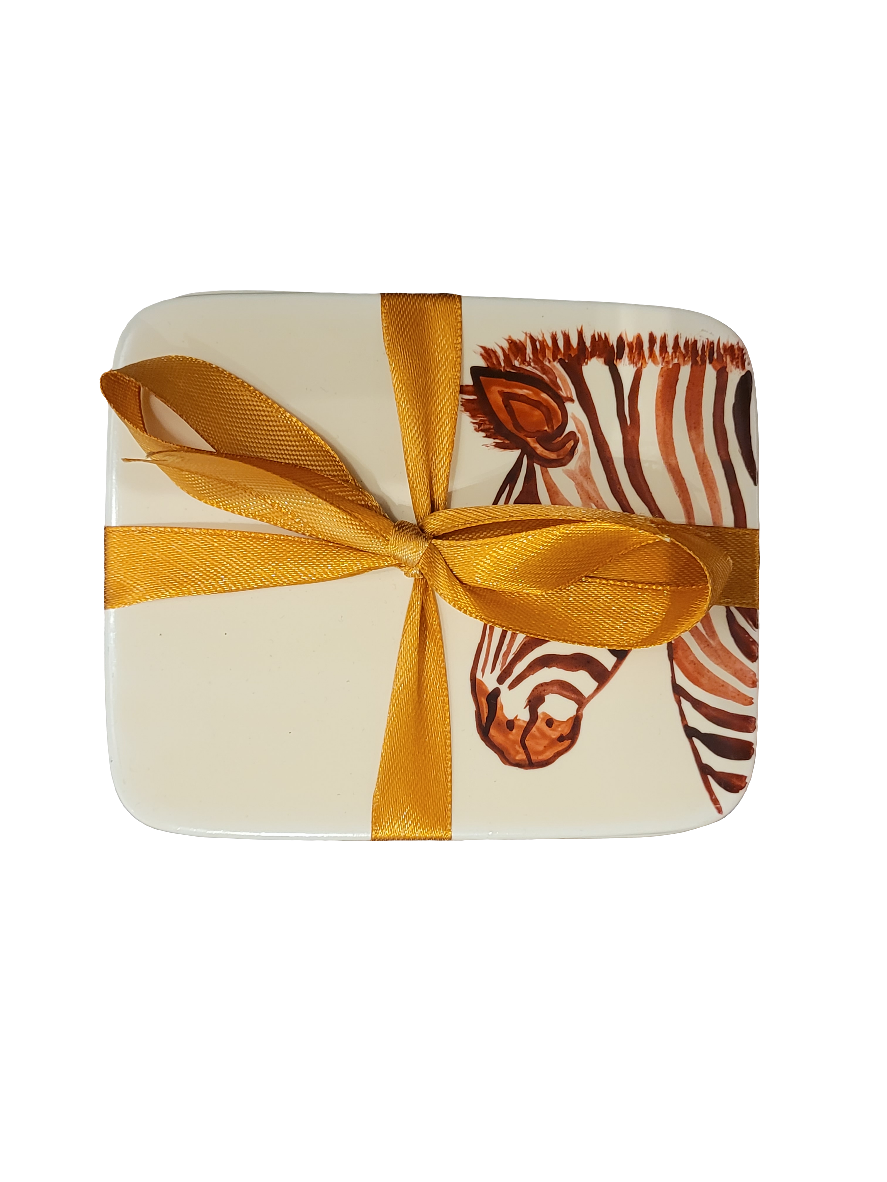 Zebra Rectangle Coaster Set of 4