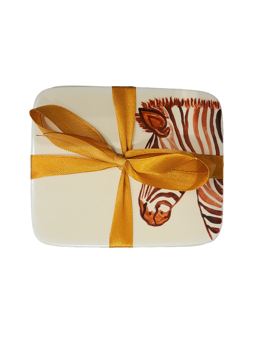 Zebra Rectangle Coaster Set of 4