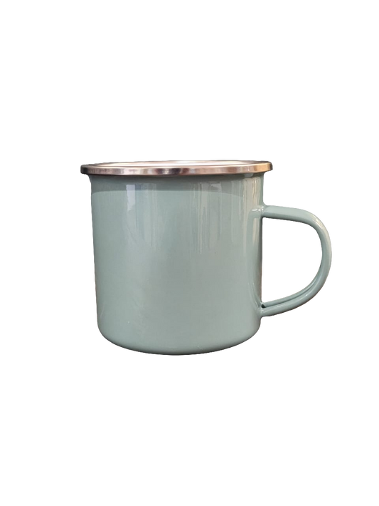 BR PLAIN GREEN ENAMEL MUG