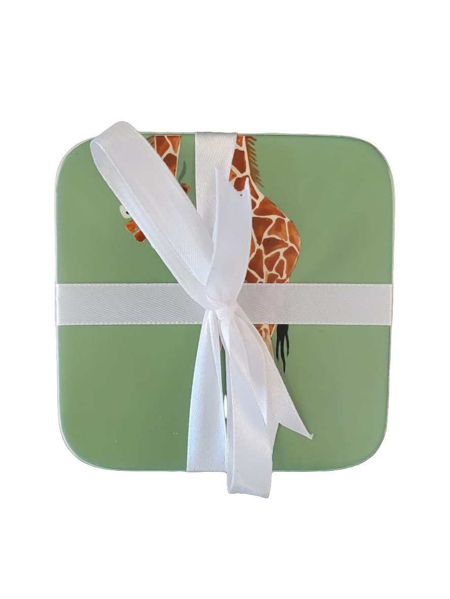 Giraffe Square coasters Green