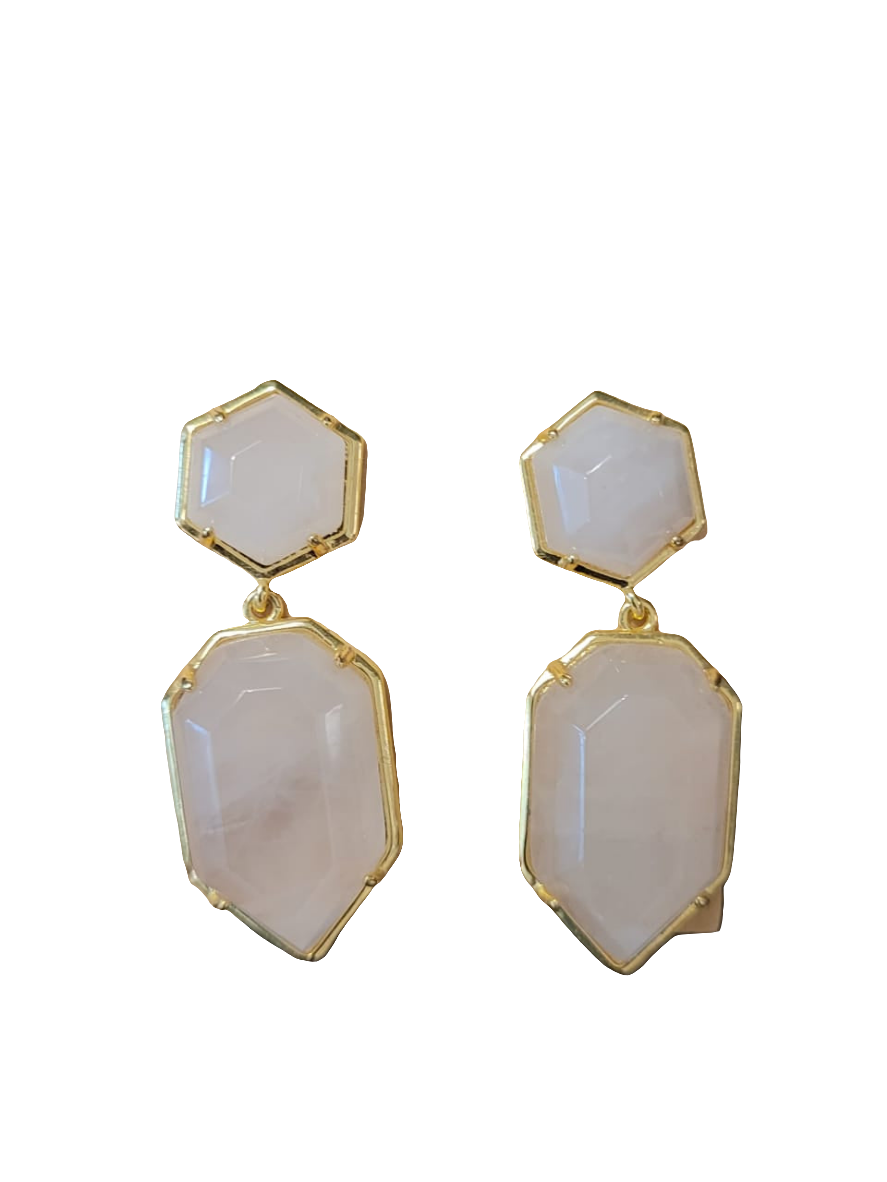 estones ese067 rose quartz earrings