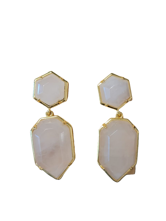 estones ese067 rose quartz earrings