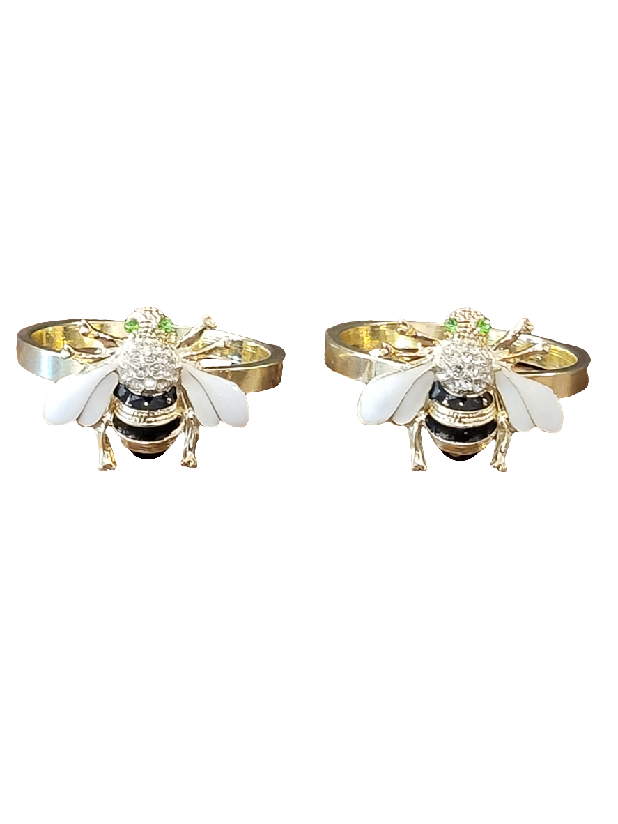 Cream Bee napkin ring