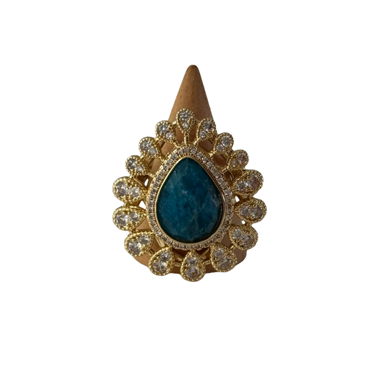 estones esr106 blue apatite & cz ring