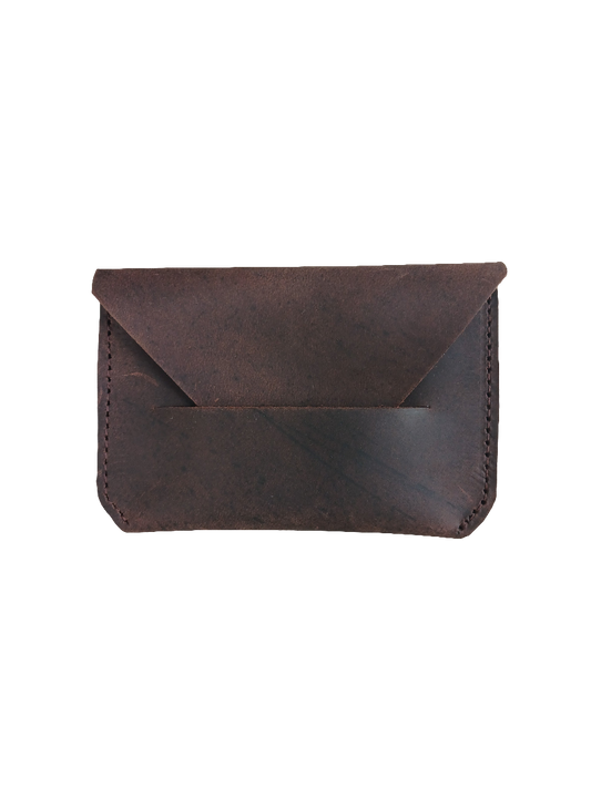 Mocca leather credit card wallet