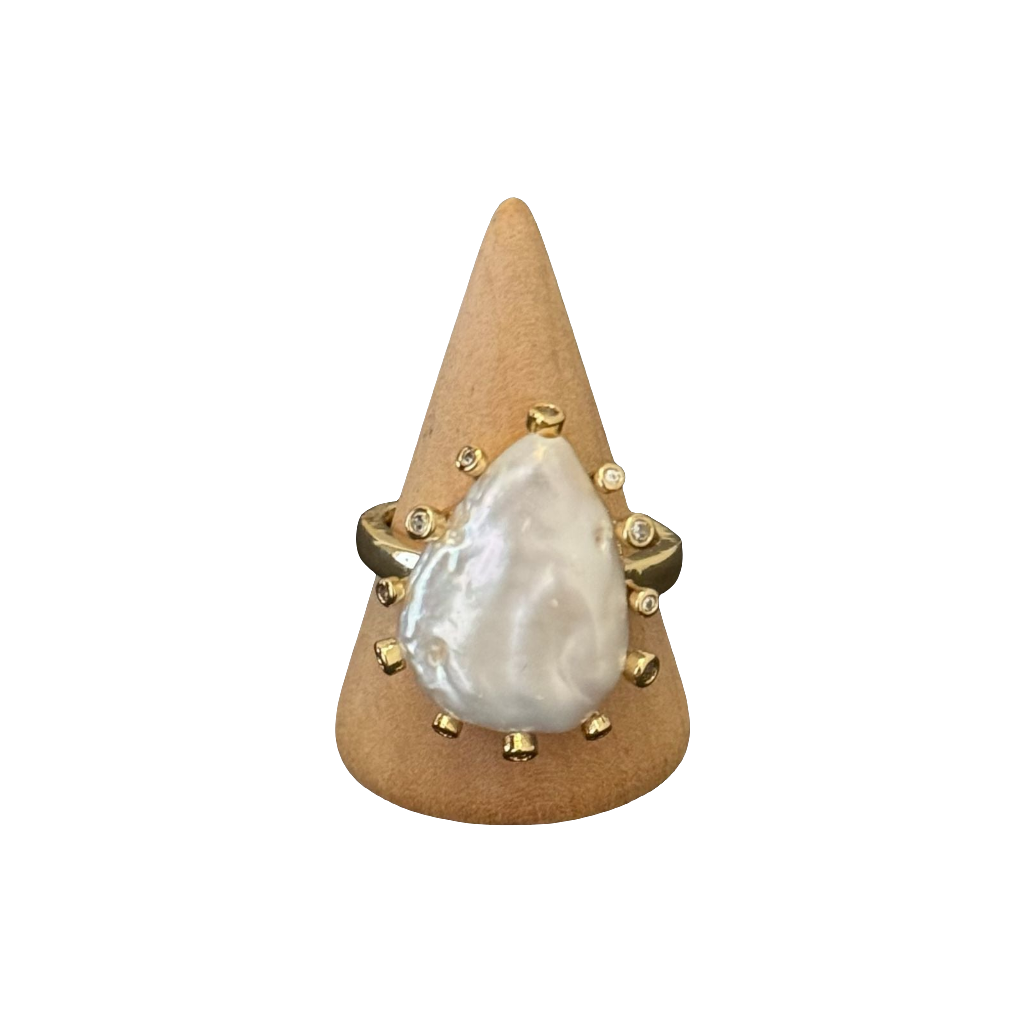 estones esr132 cz paved baroque pearl ring