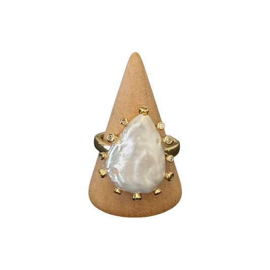estones esr132 cz paved baroque pearl ring
