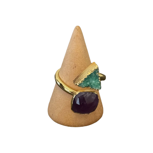 estones esr137 sugar druzy & amethyst ring