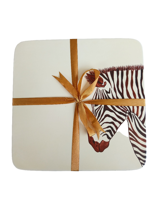 zebra square table mat (set of 4)