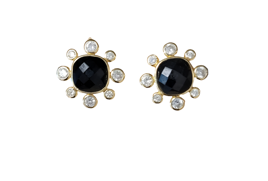 estones ese094 cz& black onyx earrings