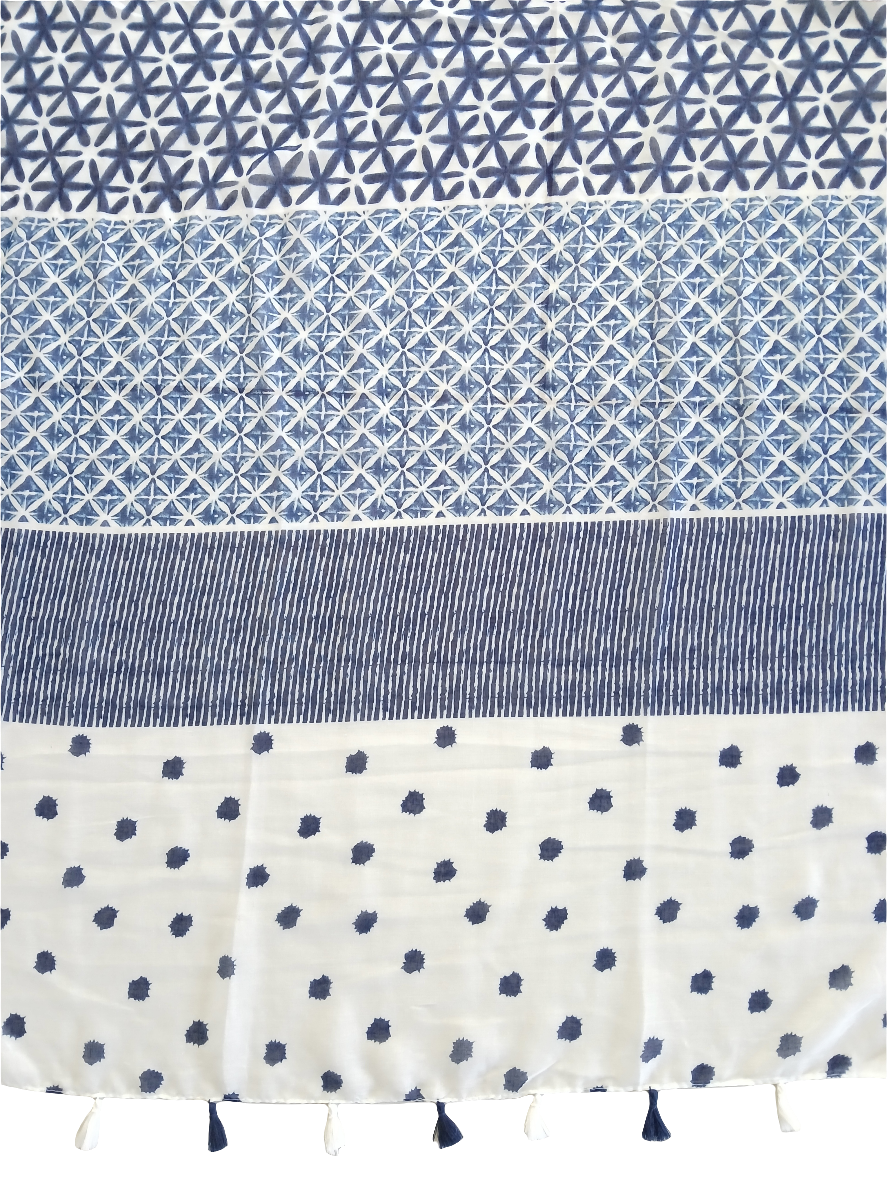 elegant blue diamond/polka dot scarf