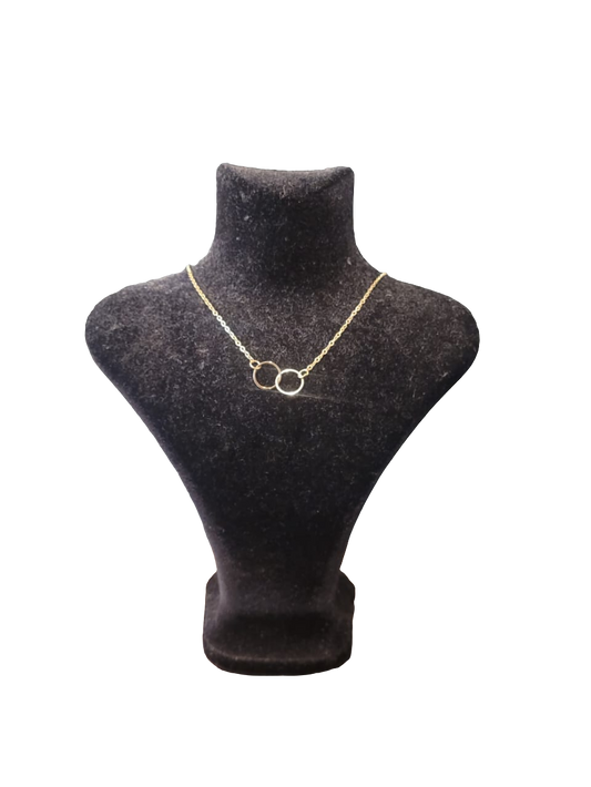 Br two circle karma knot necklace