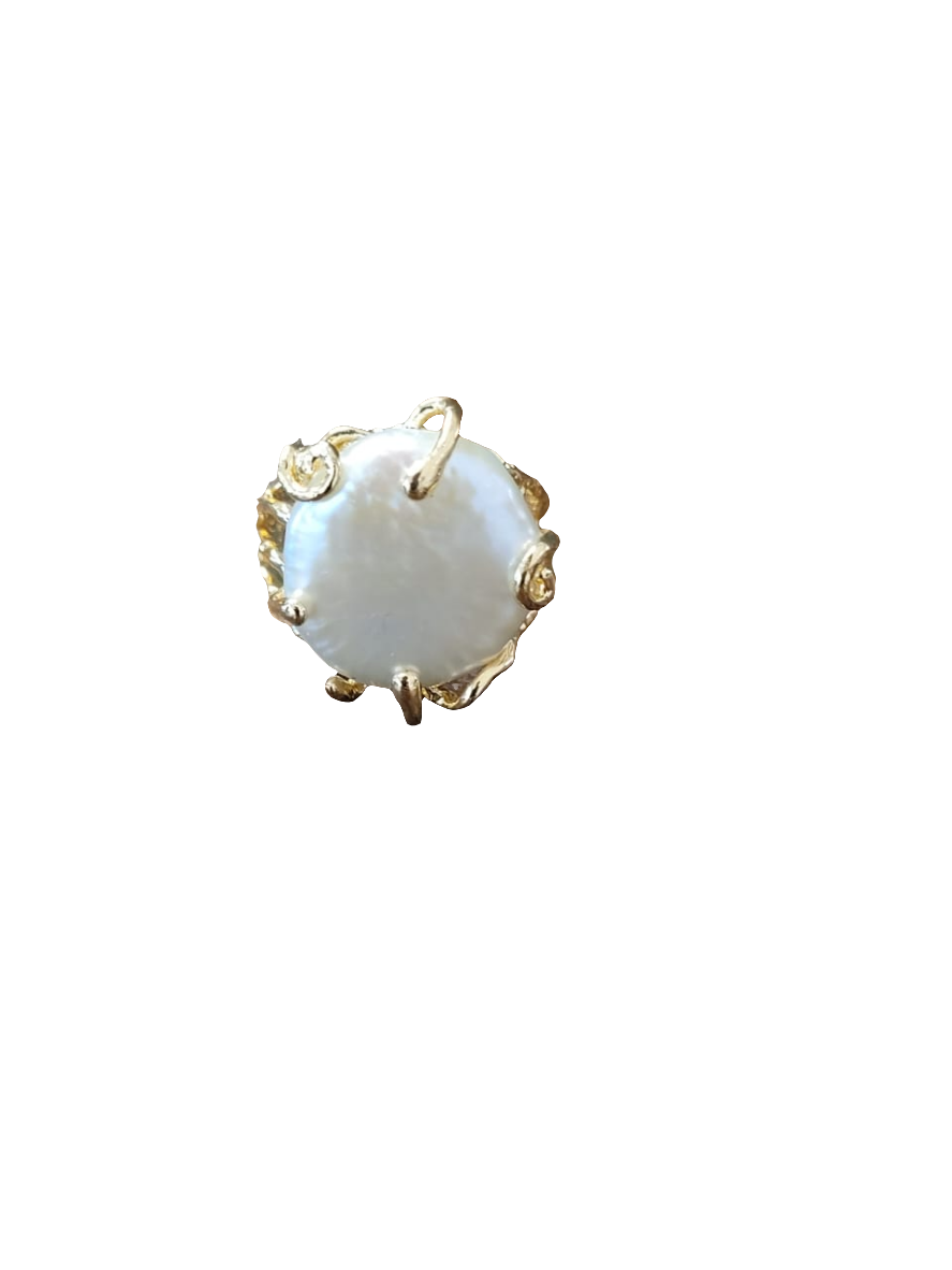 Estones ESR011-Nm Baroque pearl ring in 22kgp