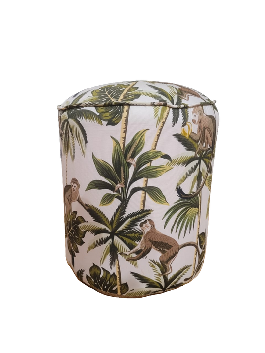 White monkey business pouf