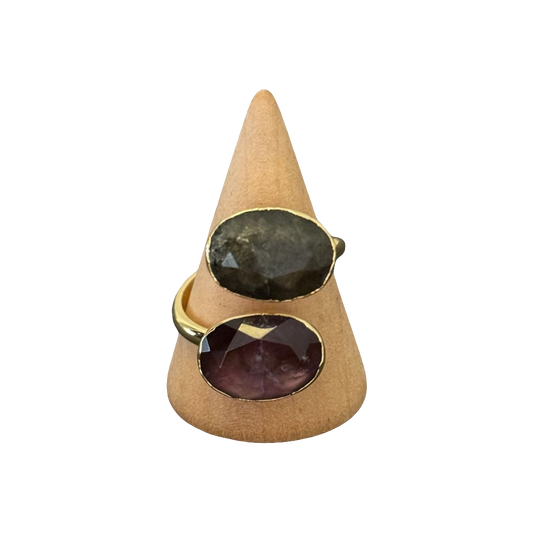 estones esr139 amethyst & labradorite ring