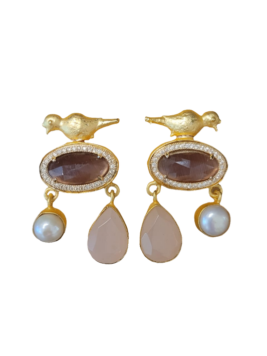 estones ese062 cz framed monalisa freshwater pearl earring