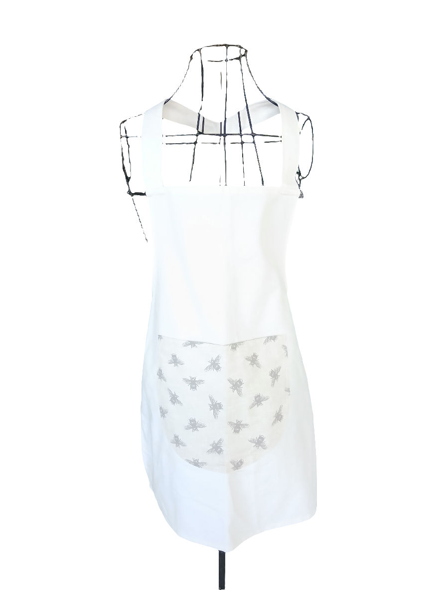 Oatmeal Bee print apron