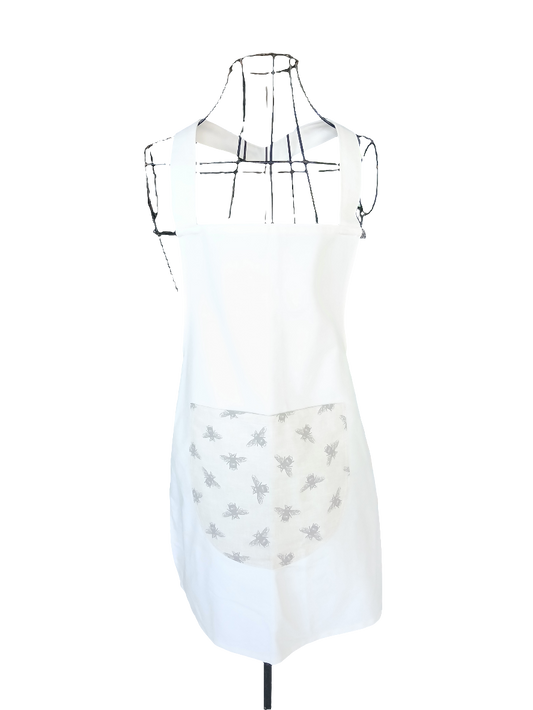 Oatmeal Bee print apron