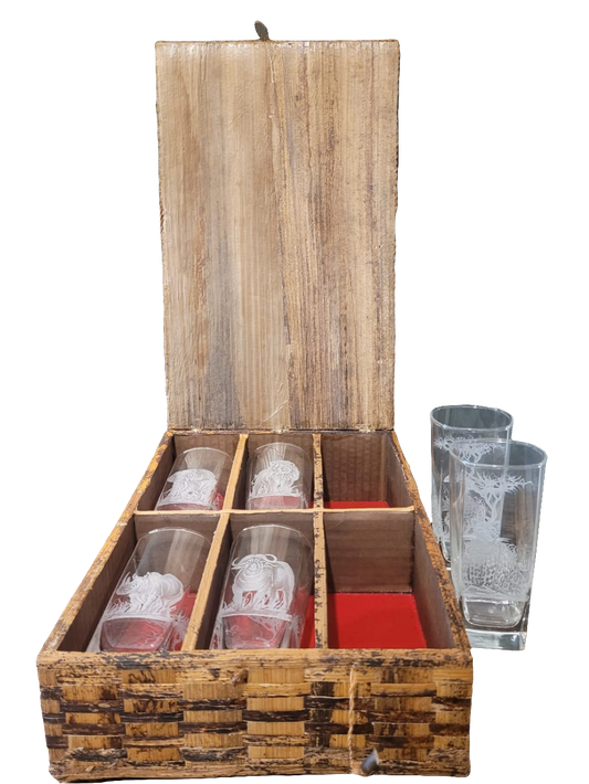 SET OF 6 STERLING GLASSES(L)