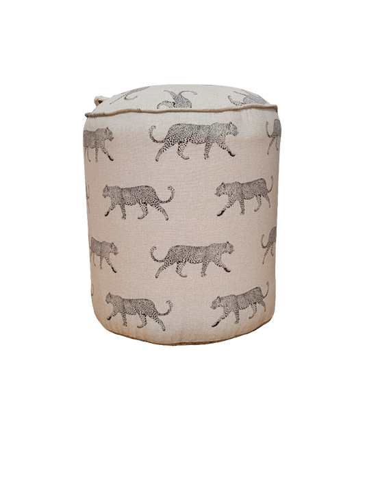 Leopard Print Pouf