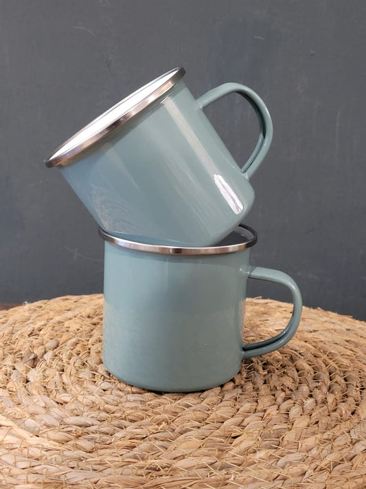 BR PLAIN GREEN ENAMEL MUG