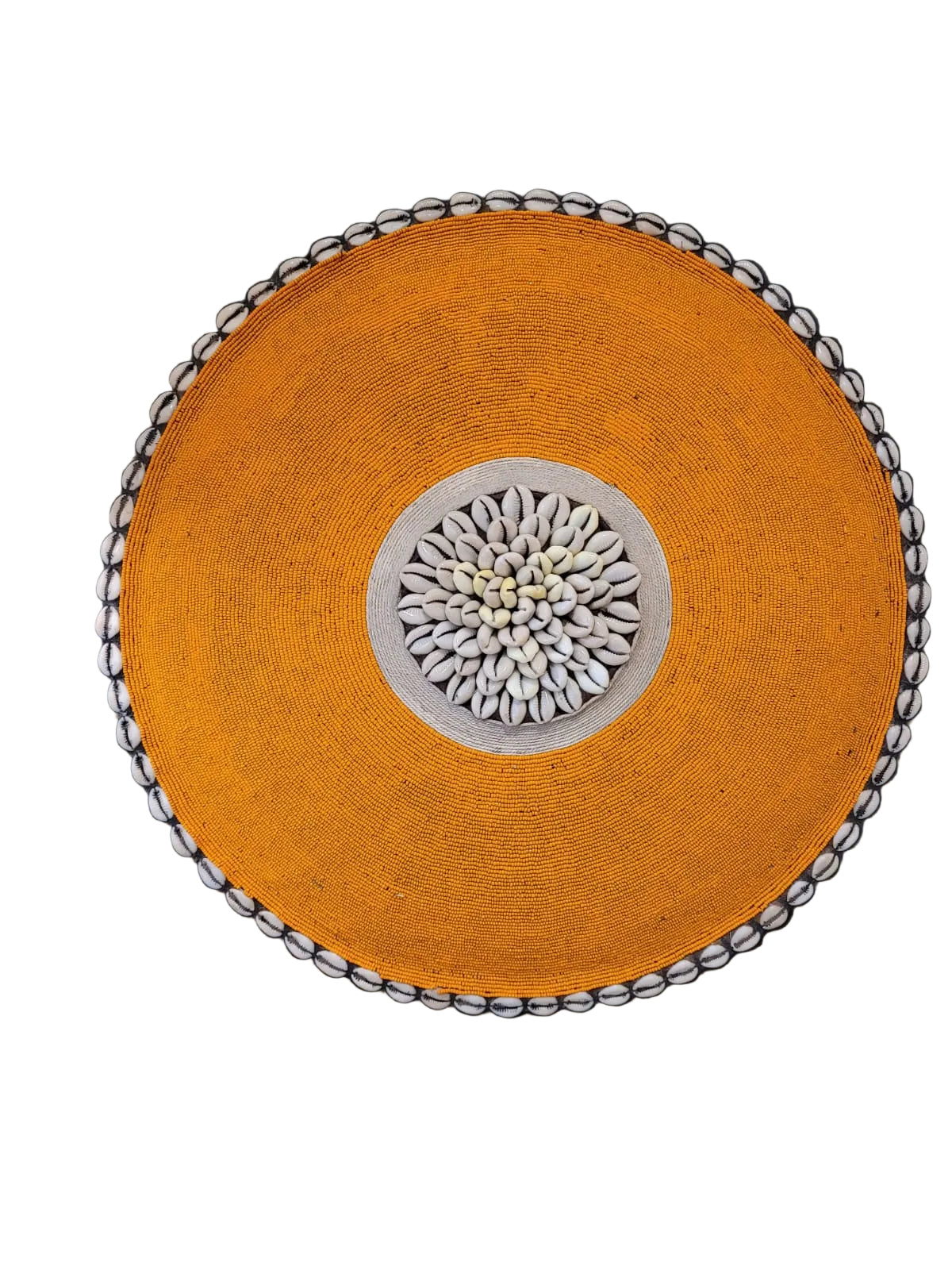 BEADED BAMILEKE SHIELD ORANGE