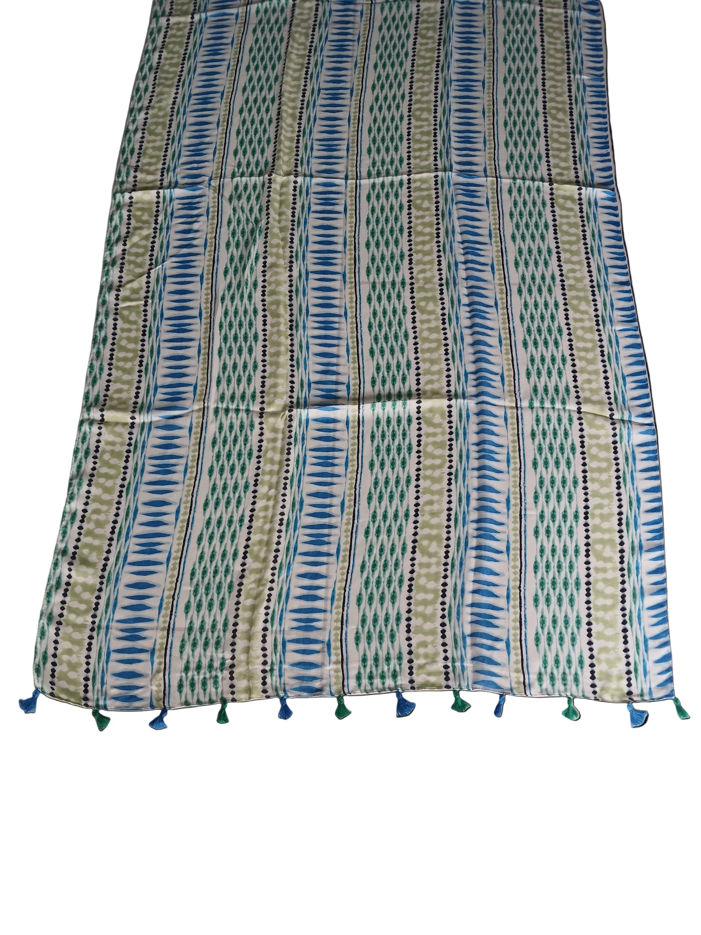 Br green and blue tribal scarf