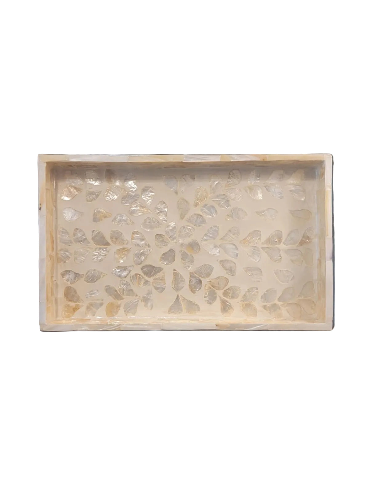 Small rectangle cream shell tray