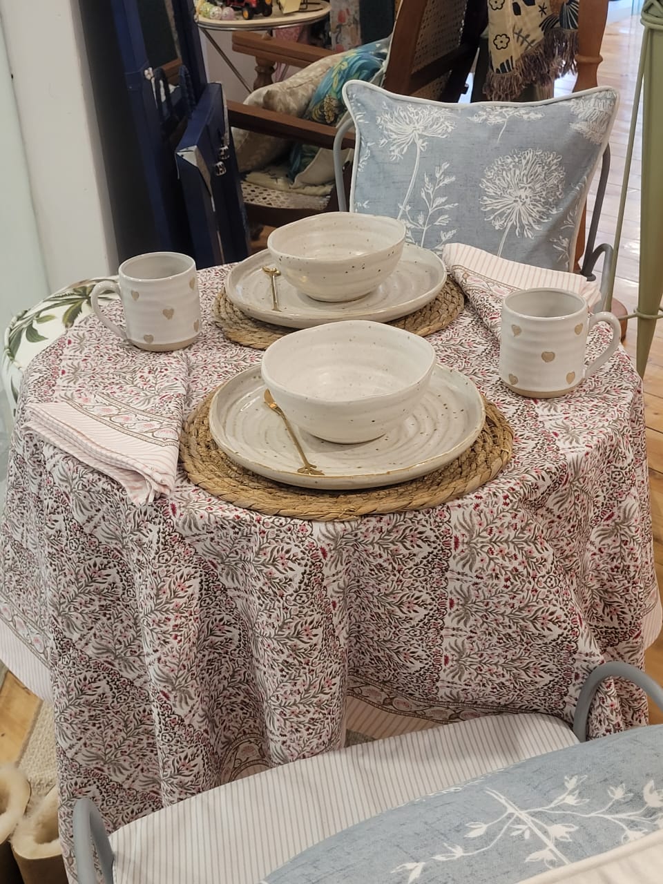 Br pink floral tablecloth 140cm*140cm