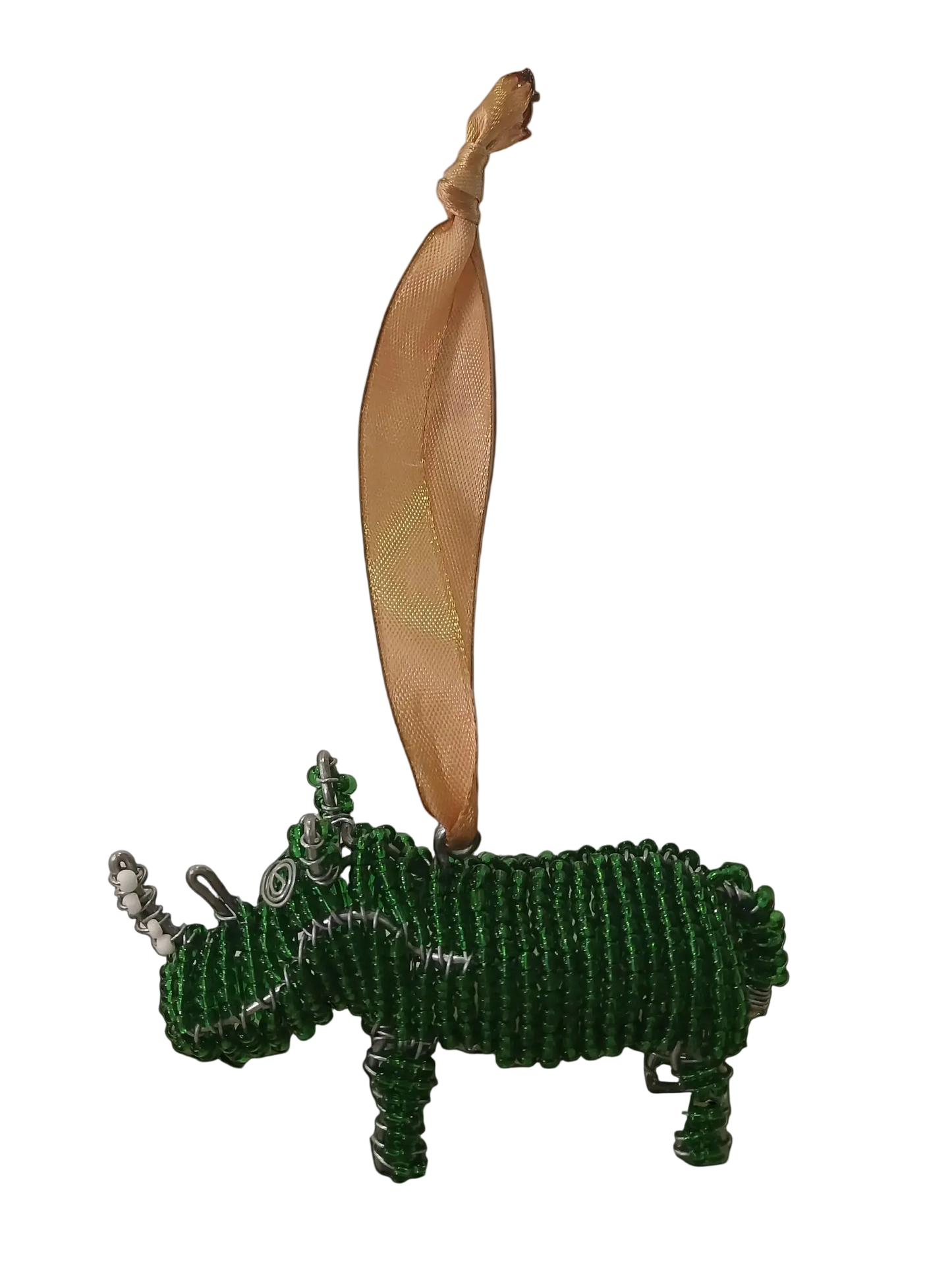 Beaded rhino Christmas tree decoration