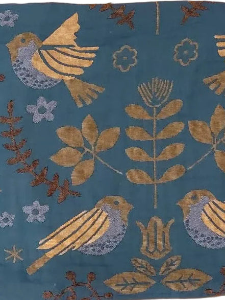 BR GREEN BIRD PRINT THROW