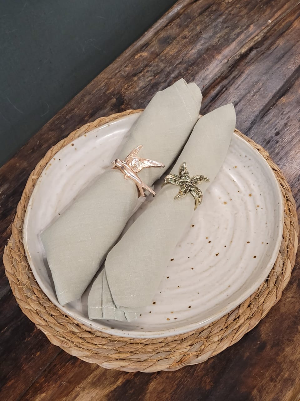 Br rustic cream dinner plate