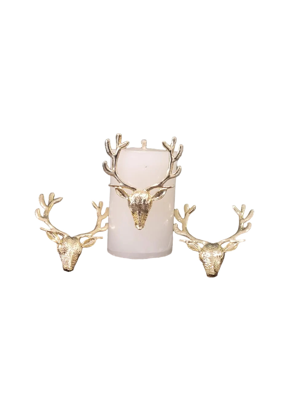 Br gold deer with antlers candle pin