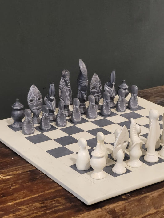 chessboard gray and cream