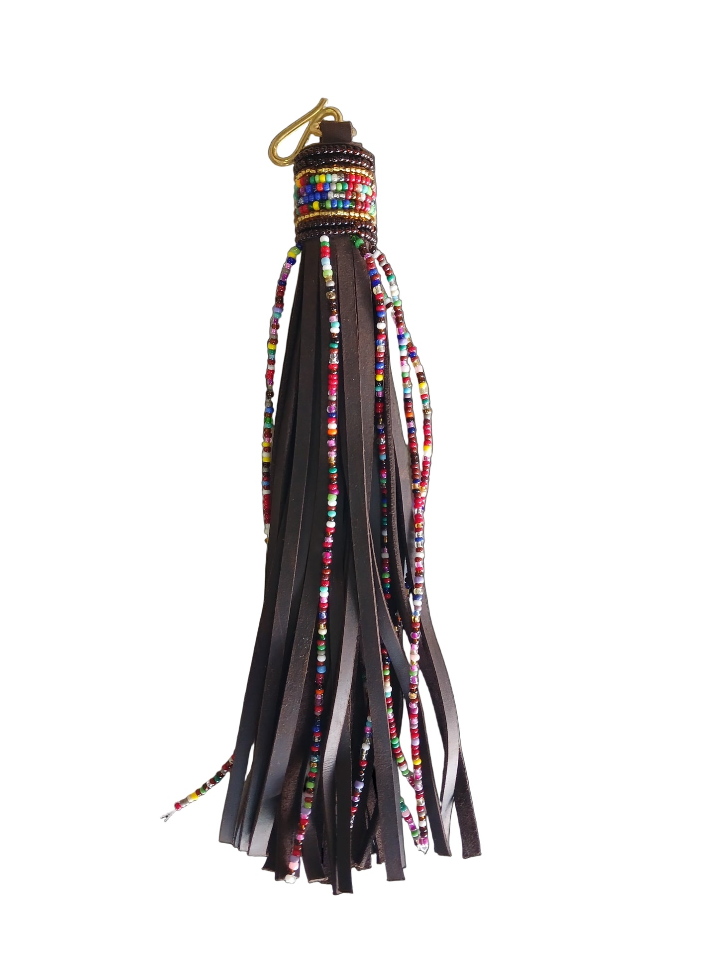 Premium mocca tassel keyring