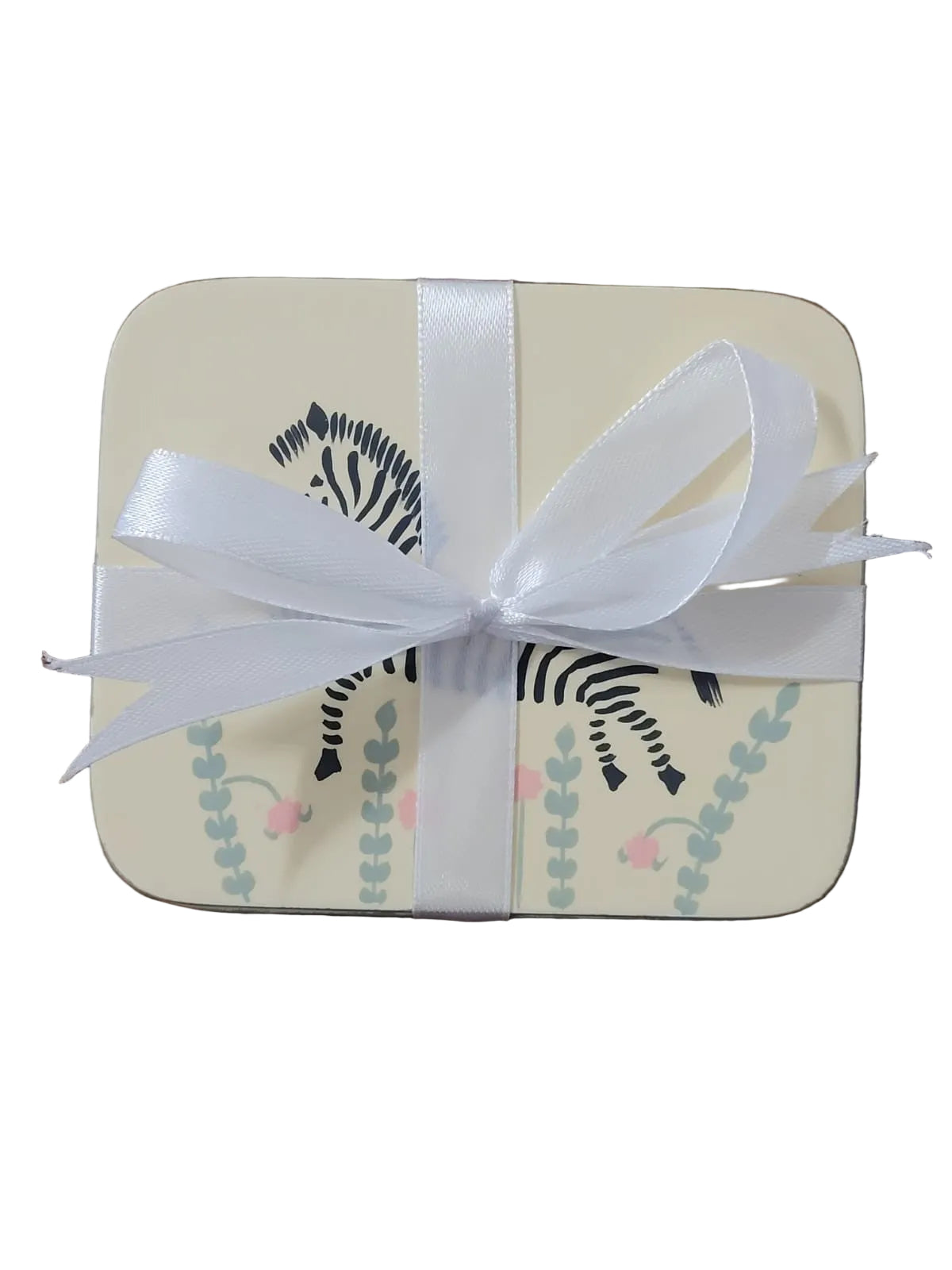Leaping zebra rectangle coaster