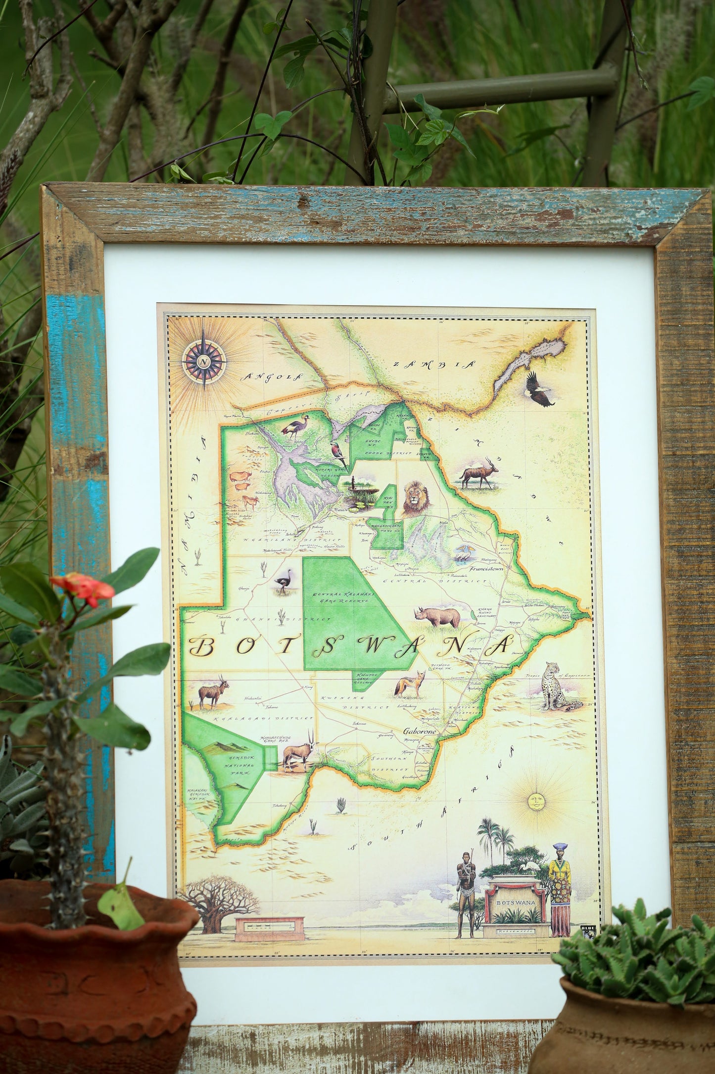 Botswana map in tube