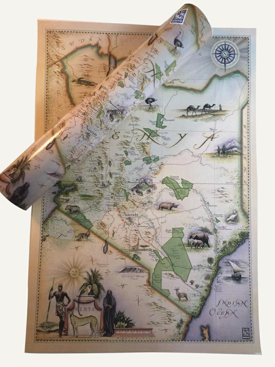 Kenya map in tube - Artist Edition (Unframed, in Tube)