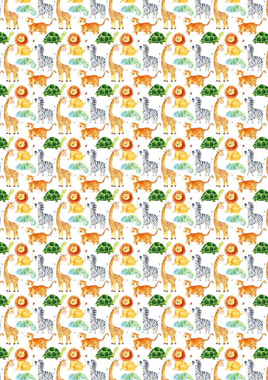 kids animal A1 wrapping paper