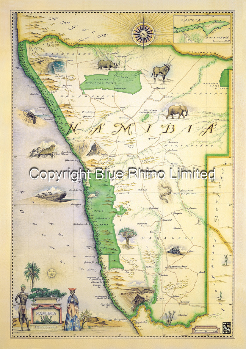 Namibia map in frame