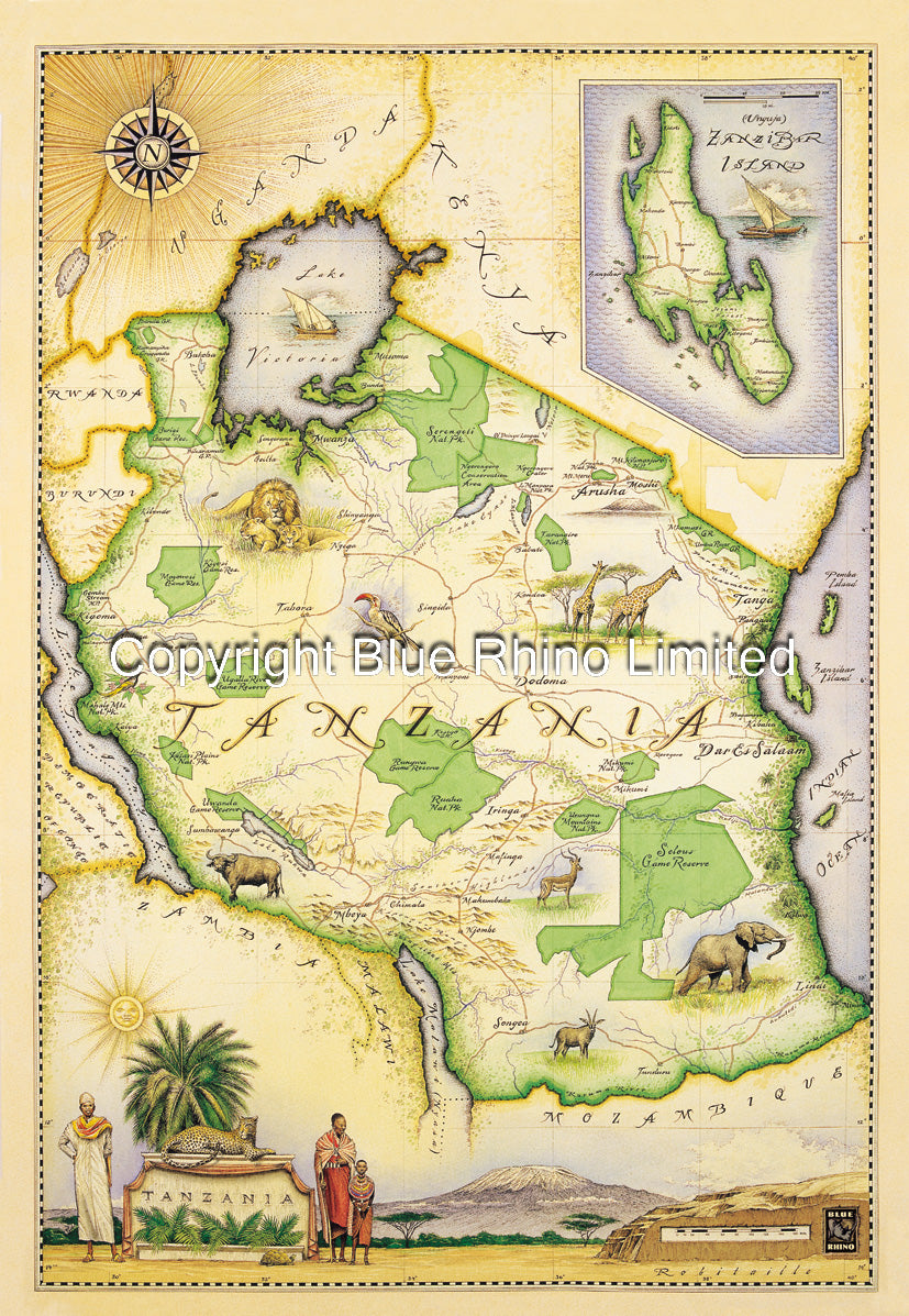 TANZANIA MAP IN TUBES MT/3