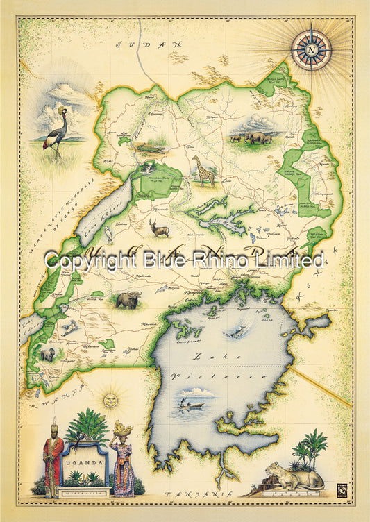 UGANDA MAP IN TUBES  MT/2